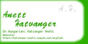 anett hatvanger business card